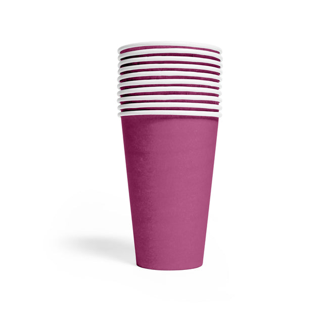 Tasses mauves en papier 350ml 10pcs