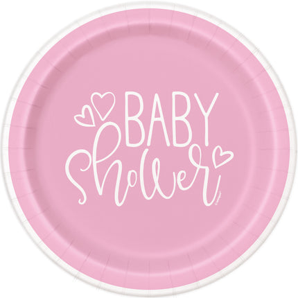 Assiettes de douche de bébé rose fille 8pcs