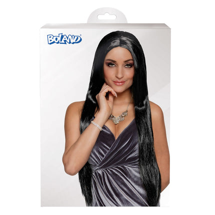 Perruque cheveux longs style noir