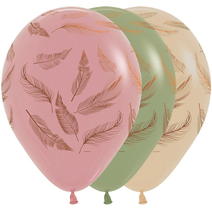 Ballons Plumes Mélange Encre Cuivre 30cm 25pcs