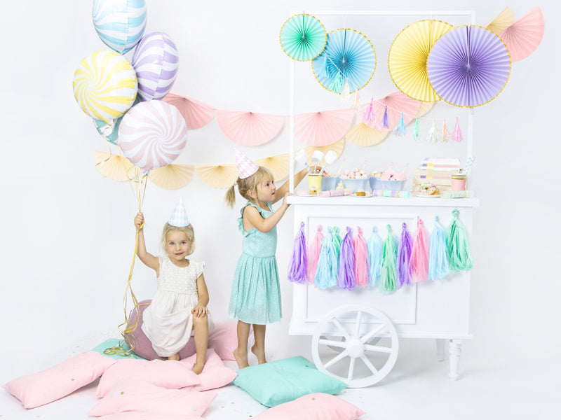 Eventails en papier or jaune clair set 23-40cm 3 pièces
