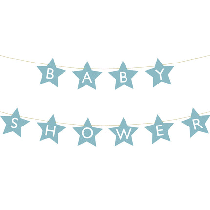 Guirlande Baby Shower bleue étoiles 3m