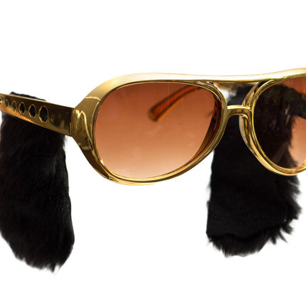 Lunettes d'Elvis dorées Pattes d'oie