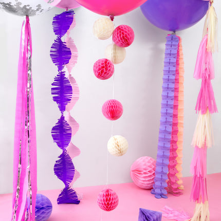 Guirlande de pompons rose 2m