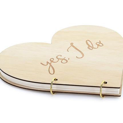 Livre d'or Coeur Yes I Do Wood