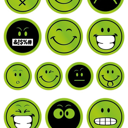 Feuille d'autocollants Smiley Réfléchissant