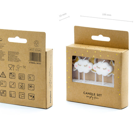 Petites bougies étoilées 3cm 5pcs