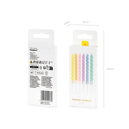 Bougies pastel 8.5cm 6pcs
