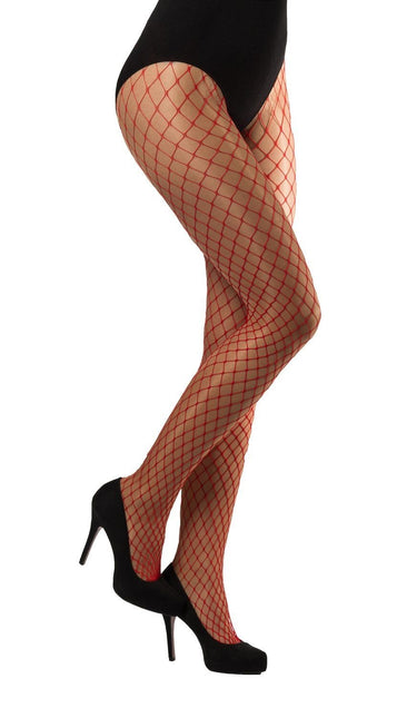 Collants rouges en résille