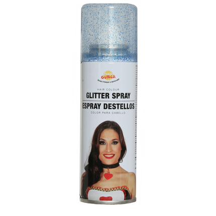 Spray pour cheveux bleu pailleté 125ml