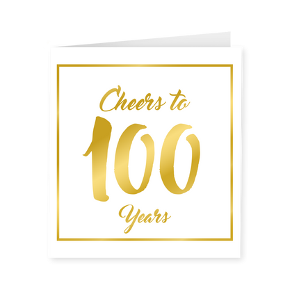Carte 100 ans or blanc 15cm
