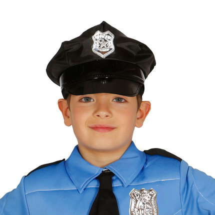 Casquette de police enfant noir