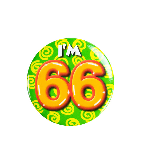 Je suis 66 Bouton 66 ans 5.5cm