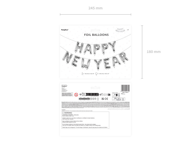 Set de ballons argentés Bonne Année Vide