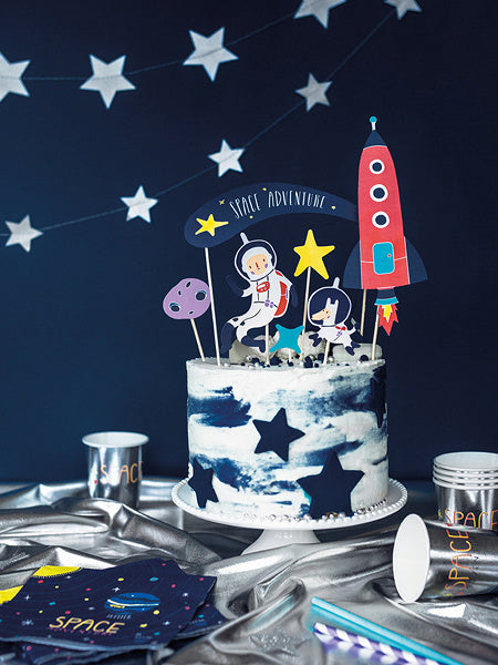 Décor de gâteau Espace 24.5cm 7pcs