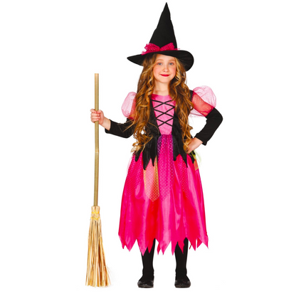 Costume d'Halloween Enfant Sorcière Rose