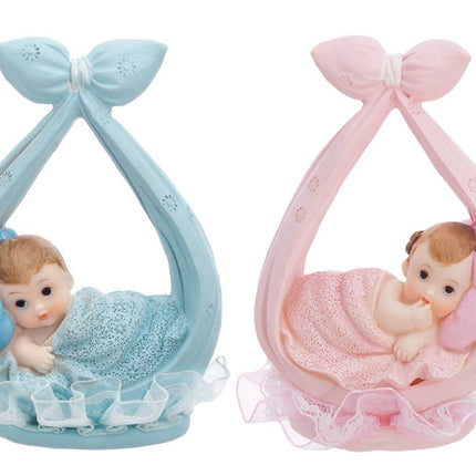 Dessus de gâteau Bébé fille en écharpe 11cm