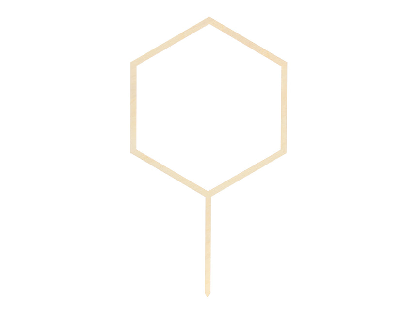 Décor de gâteau Hexagone Bois 24cm