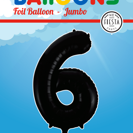 Ballon de baudruche Figure 6 Noir XL 86cm vide