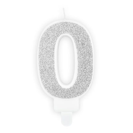 Bougie 40 ans argentée 7cm