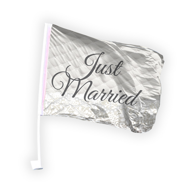 Drapeau de voiture Just Married 2pcs