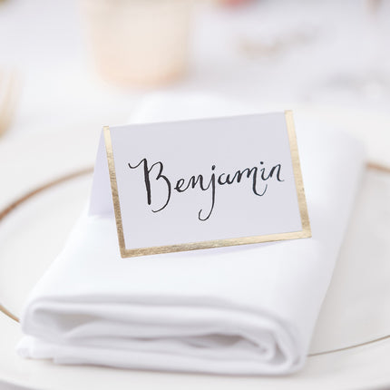 Décoration de table dorée Cartes de nom 7cm 10pcs