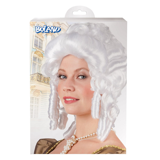 Perruque grise femme baroque