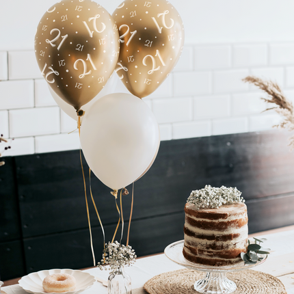 Ballons Congrats Or Blanc 30cm 6pcs