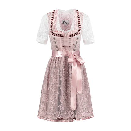 Robe Dirndl rose Oktoberfest Femme 2 pièces