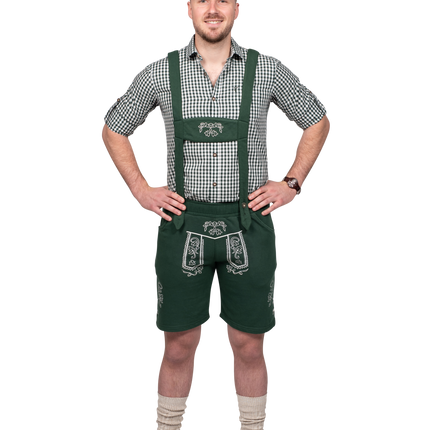 Pantalon en cuir vert foncé pour hommes
