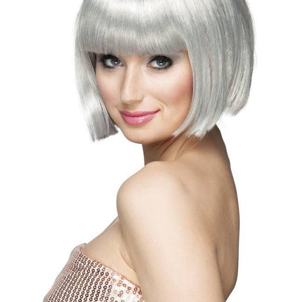 Perruque Bob gris argenté