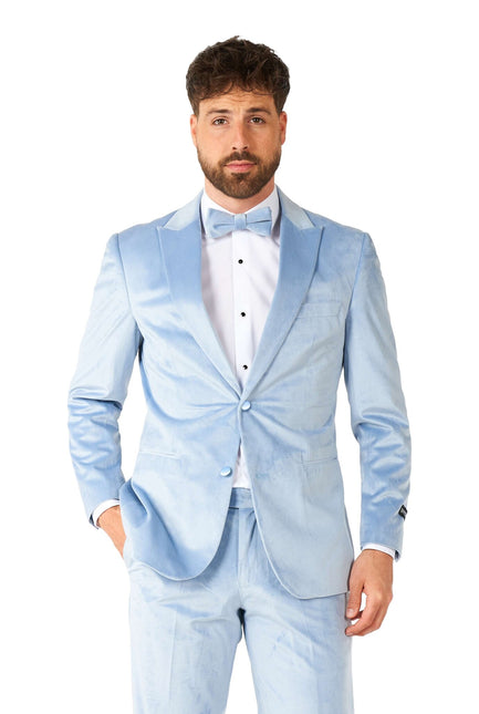 Velours bleu clair Tuxedo hommes <tc>OppoSuits</tc>
