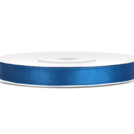 Ruban de satin bleu 6mm 25m