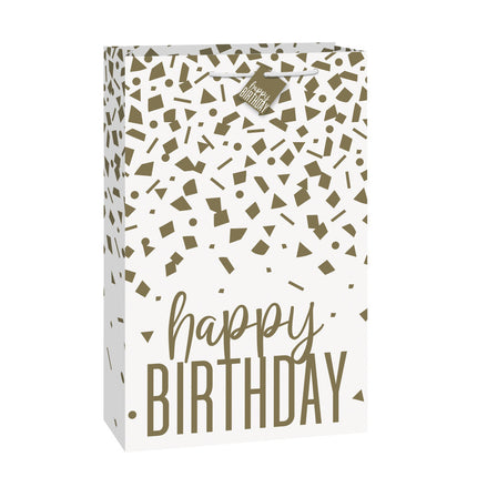 Sac cadeau Happy Birthday Gold Confetti