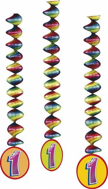 Décoration suspendue 1 an Décoration 75cm 3pcs