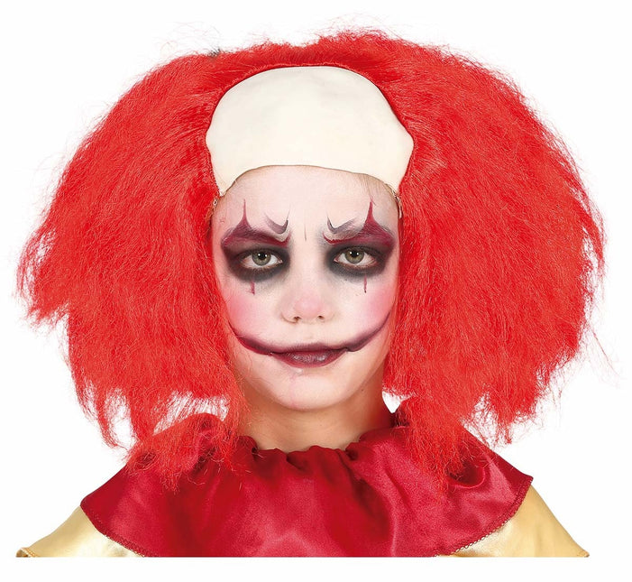 Perruque rouge Clown enfant
