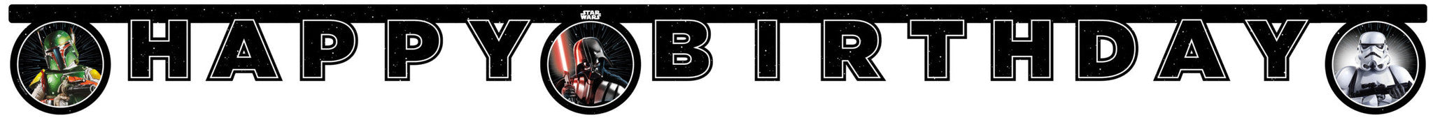 Guirlande de lettres Star Wars Happy Birthday Galaxy 2m
