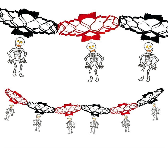 Guirlande d'Halloween Pendentifs squelettes 2m