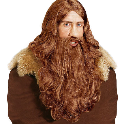Perruque viking avec barbe et moustache