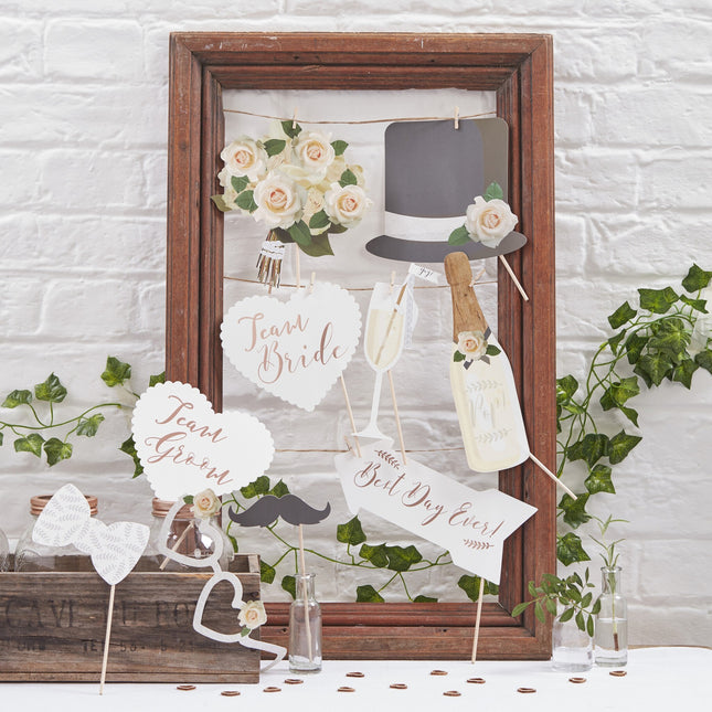 Accessoires pour Photobooth de mariage 10pcs