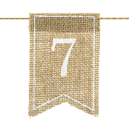 Numéros de table Jute 10.5cm 20pcs