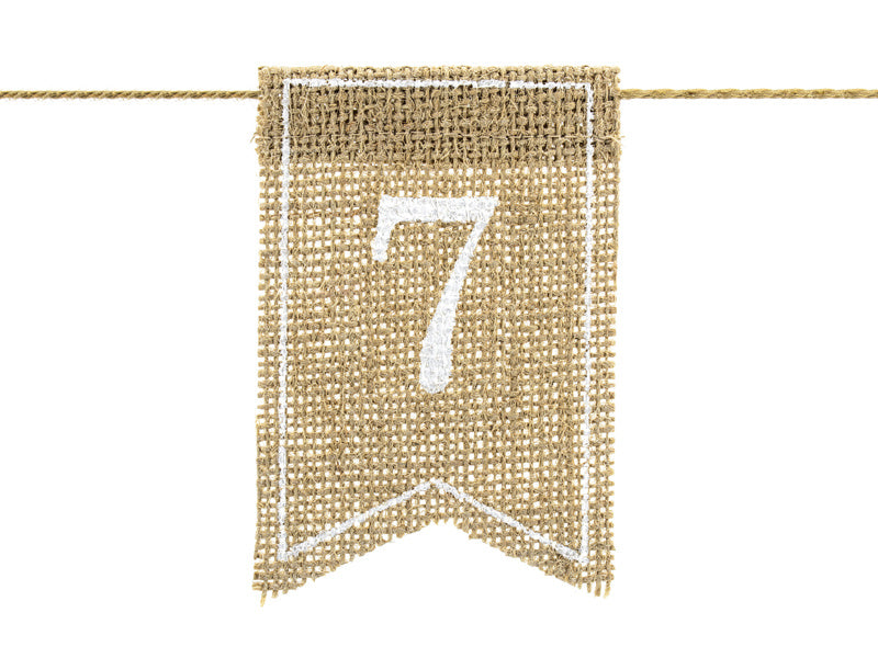Numéros de table Jute 10.5cm 20pcs