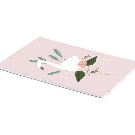 Livre de dessin du cygne avec poster rose 21 x 30 cm