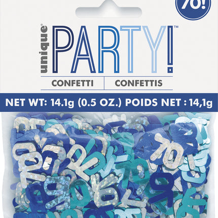 Sac de confettis 70 ans bleu 14gr