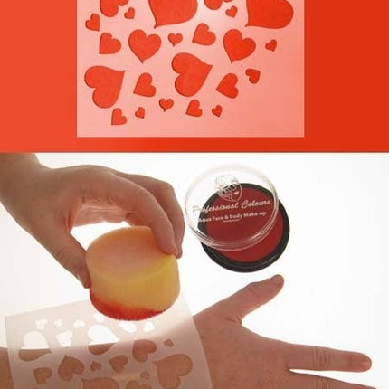 PXP Schmink Template Hearts 12x13cm