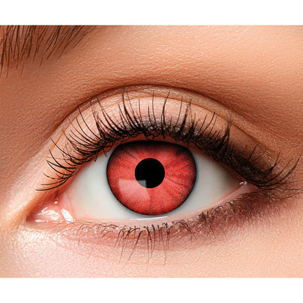 Lentilles de couleur rouge folles
