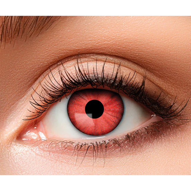 Lentilles de couleur rouge folles