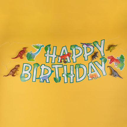 Guirlande de lettres Happy Birthday Dino 2.5m