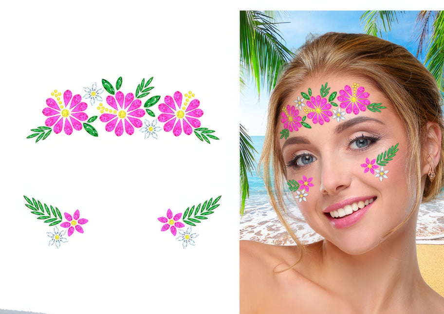 Autocollants pour le visage Fleurs