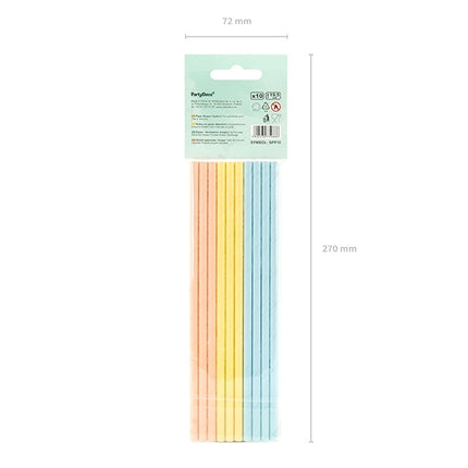 Pailles en papier colorées 19.5cm 10pcs
